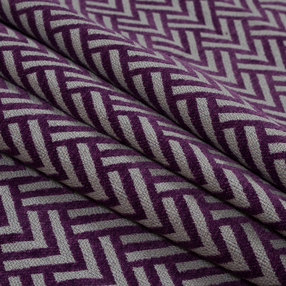 Royal Purple Chevron Upholstery Chenille