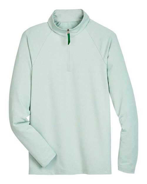 Devon & Jones Men's CrownLux Performance Clubhouse Micro-Stripe Quarter-Zip Pullover