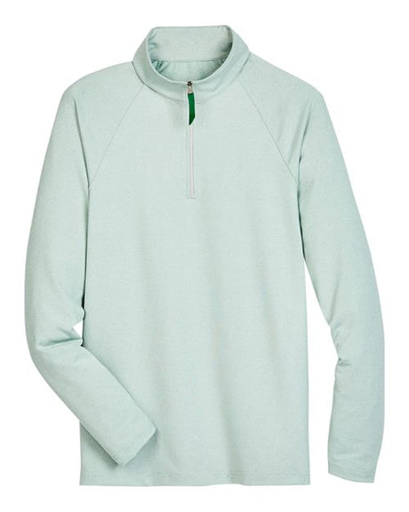 Devon & Jones Men's CrownLux Performance Clubhouse Micro-Stripe Quarter-Zip Pullover