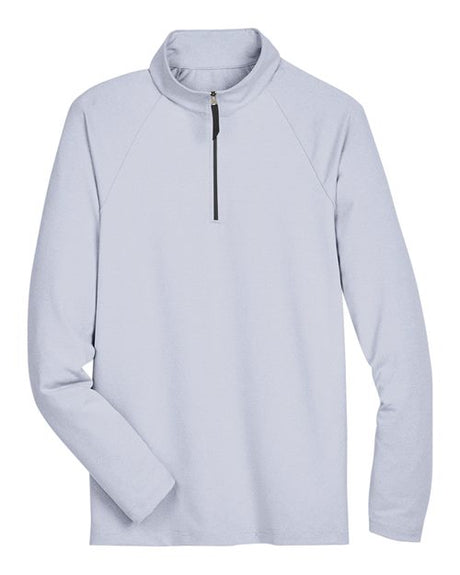 Devon & Jones Men's CrownLux Performance Clubhouse Micro-Stripe Quarter-Zip Pullover