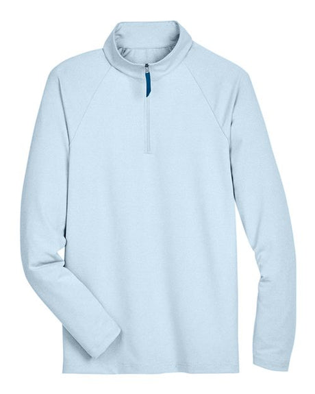 Devon & Jones Men's CrownLux Performance Clubhouse Micro-Stripe Quarter-Zip Pullover