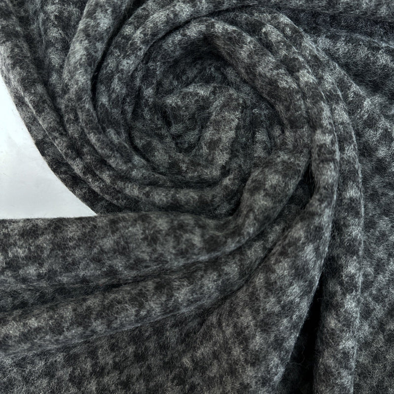 Jacquard Knit Houndstooth Gray Black