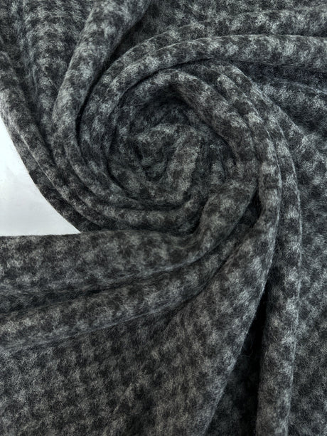 Jacquard Knit Houndstooth Gray Black