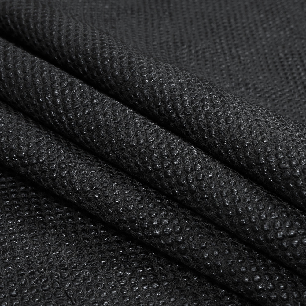 Marylin Metallic Black and Navy Diamond Quilted Brocade