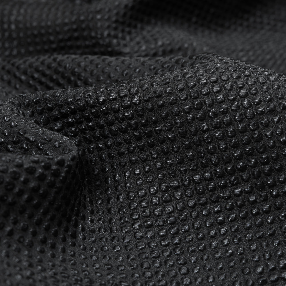 Marylin Metallic Black and Navy Diamond Quilted Brocade
