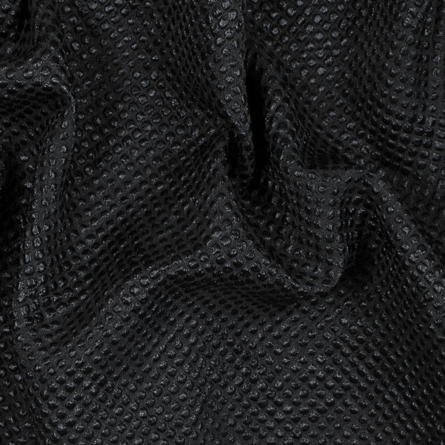 Marylin Metallic Black and Navy Diamond Quilted Brocade