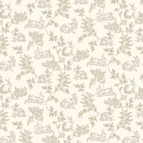 Cotton Wideback Fabric Candlelight & Romance Toile 116/118" Cream