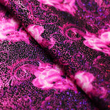 Burning Desire Nylon Spandex Fabric - Pink/Black, Orange/Black, Fire Flame Print, 58/60" Width (1 Yard)