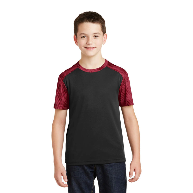 Sport-Tek® Youth CamoHex Colorblock Tee