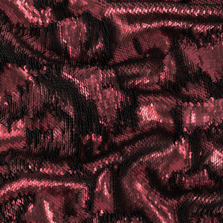 Stretch Rayon Jersey with Two-Tone Paillette Sequins - Vineyard Mist on Black - Nyla Collection
