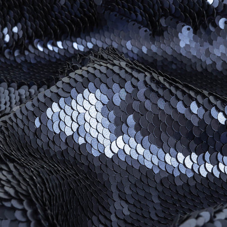 Stretch Rayon Jersey with Two-Tone Paillette Sequins - Slipstream on Navy - Nyla Collection