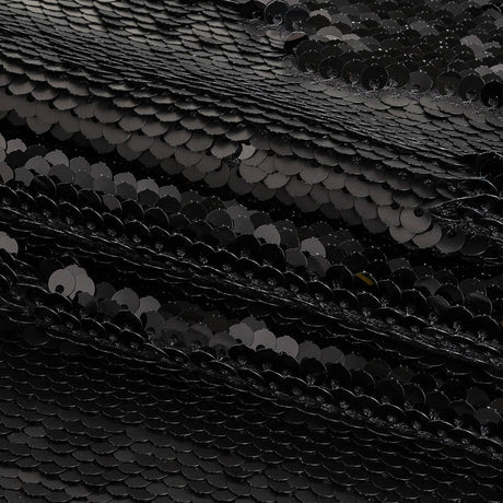 Stretch Rayon Jersey with Two-Tone Paillette Sequins - Iced Pewter and Nebulosity on Black - Nyla Collection