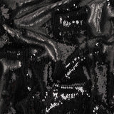 Stretch Rayon Jersey with Two-Tone Paillette Sequins - Iced Pewter and Nebulosity on Black - Nyla Collection