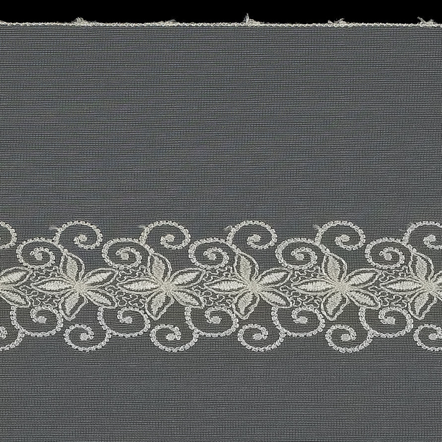 Off-White Floral Embroidered Mesh Trim
