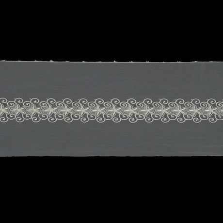 Off-White Floral Embroidered Mesh Trim
