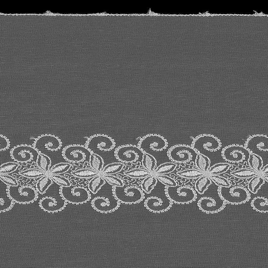 White Floral Embroidered Mesh Trim