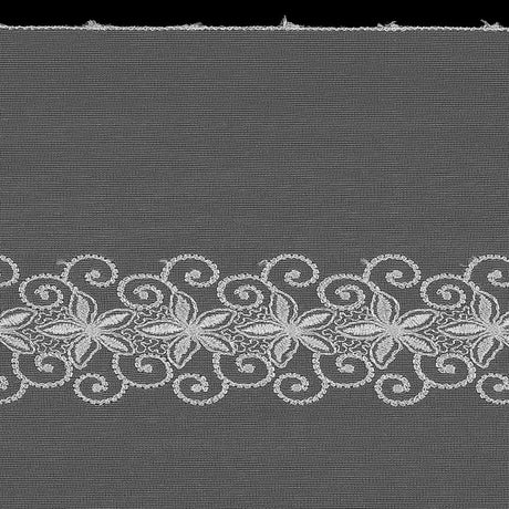 White Floral Embroidered Mesh Trim