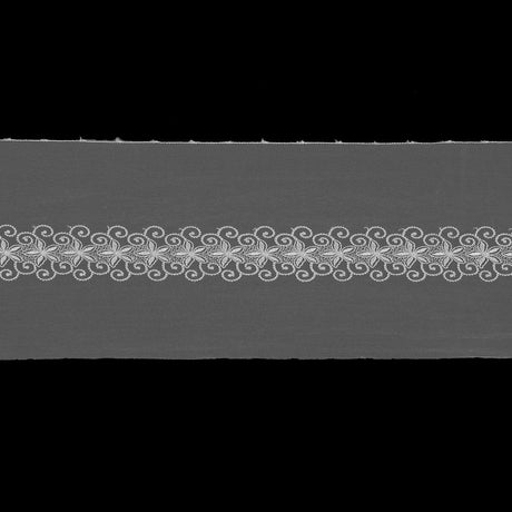 White Floral Embroidered Mesh Trim