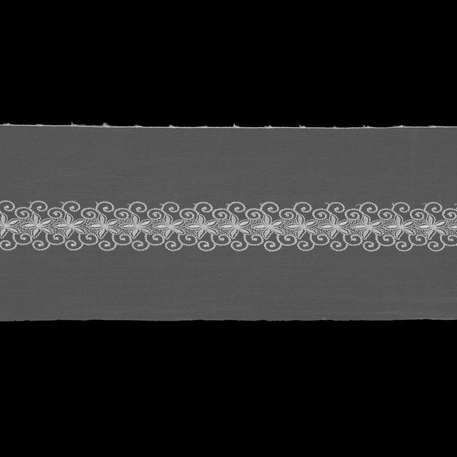 White Floral Embroidered Mesh Trim