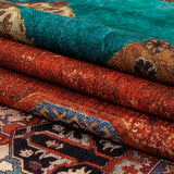 Pink, Orange and Teal Geometric Printed Polyester Chenille