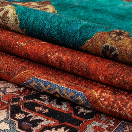 Pink, Orange and Teal Geometric Printed Polyester Chenille