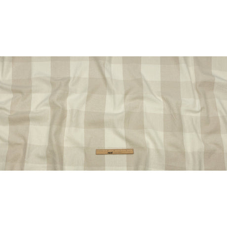 Beige and Cream Buffalo Check Linen and Cotton Woven