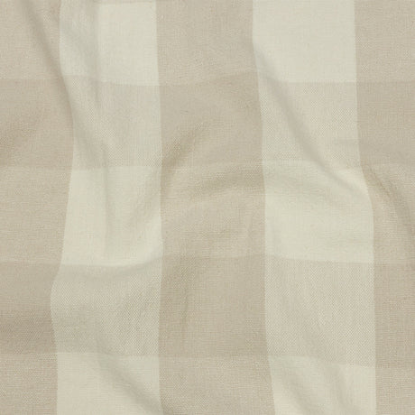 Beige and Cream Buffalo Check Linen and Cotton Woven