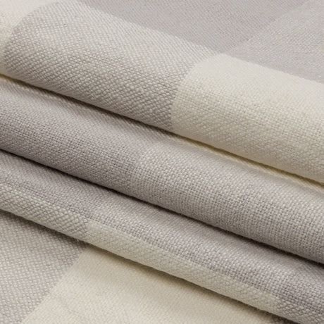 Fog and Cream Buffalo Check Linen and Cotton Woven