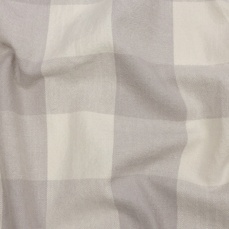 Fog and Cream Buffalo Check Linen and Cotton Woven