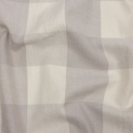 Fog and Cream Buffalo Check Linen and Cotton Woven