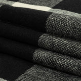 Black and Jet Stream Buffalo Check Linen and Cotton Woven