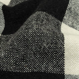 Black and Jet Stream Buffalo Check Linen and Cotton Woven