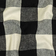 Black and Jet Stream Buffalo Check Linen and Cotton Woven