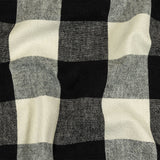 Black and Jet Stream Buffalo Check Linen and Cotton Woven