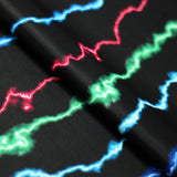 Electric Waves Polyester Spandex Fabric - Lightning Bolt Print, 58/60" Width (1 Yard)