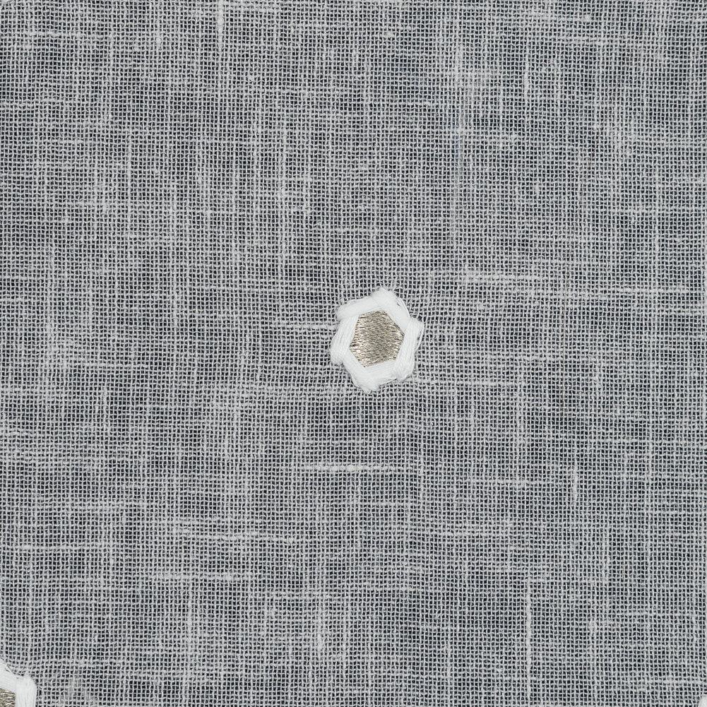 Fog Sheer Embroidered Cotton and Polyester Voile
