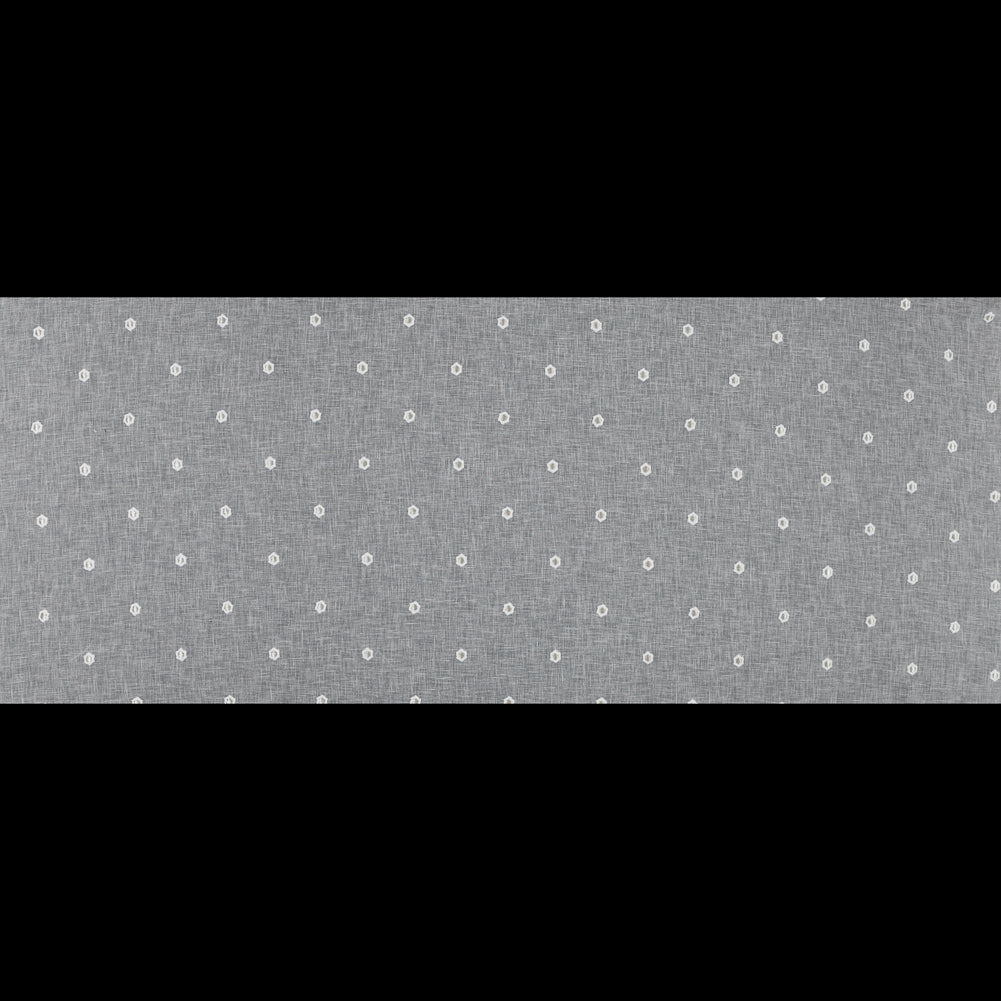 Fog Sheer Embroidered Cotton and Polyester Voile