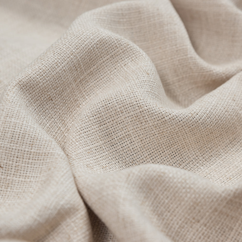 Natural Polyester Basketwoven Tweed