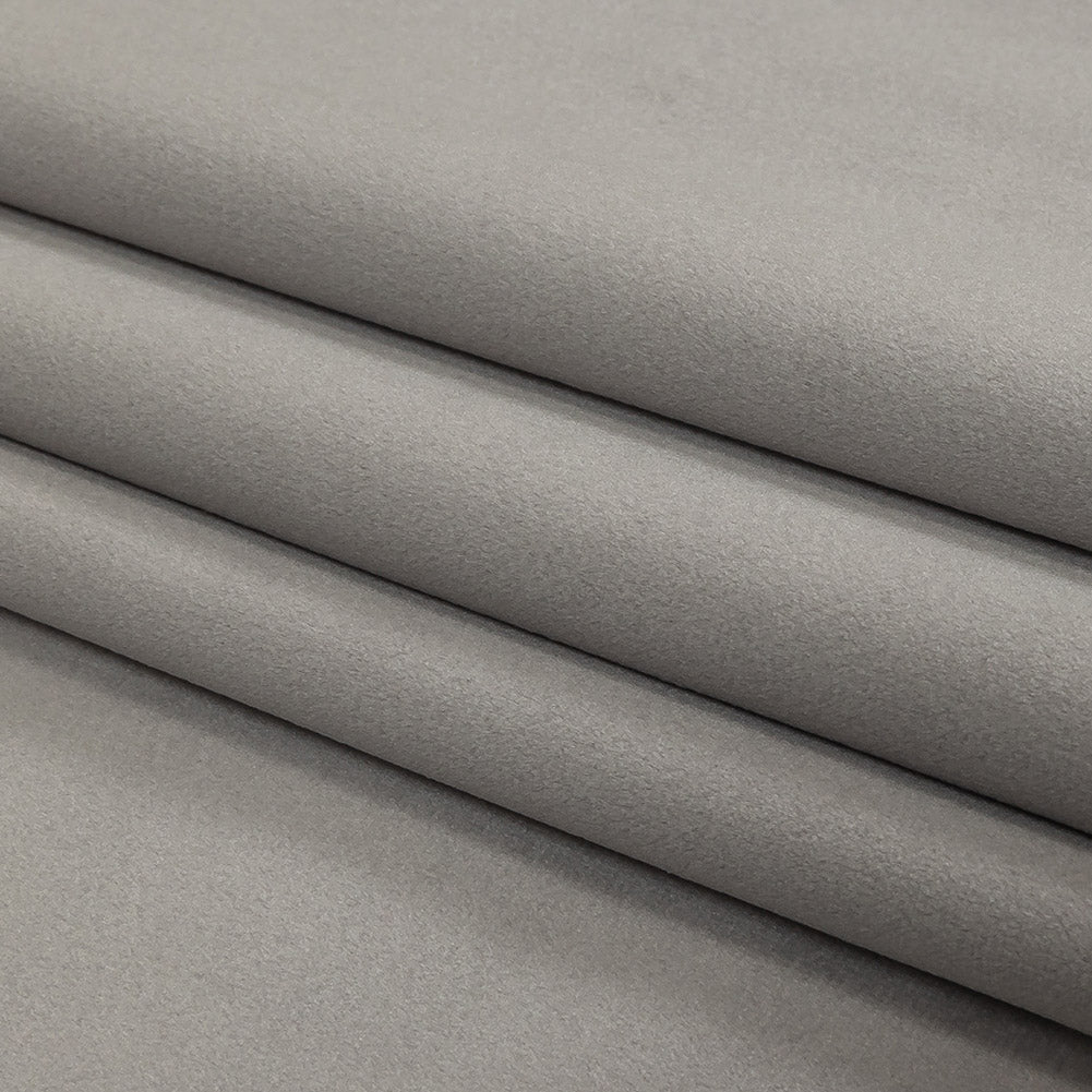 Grey Creamy Polyester Velvet