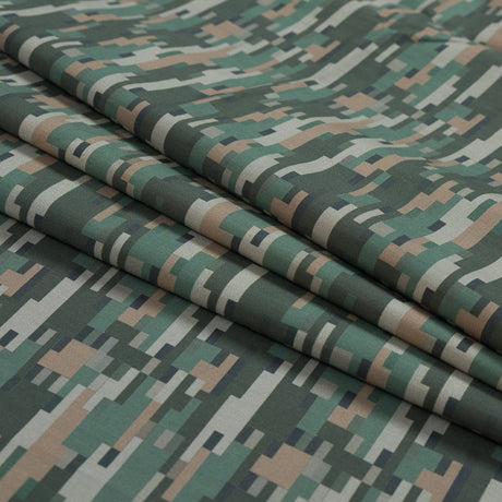 European Green Geometric Cotton Poplin