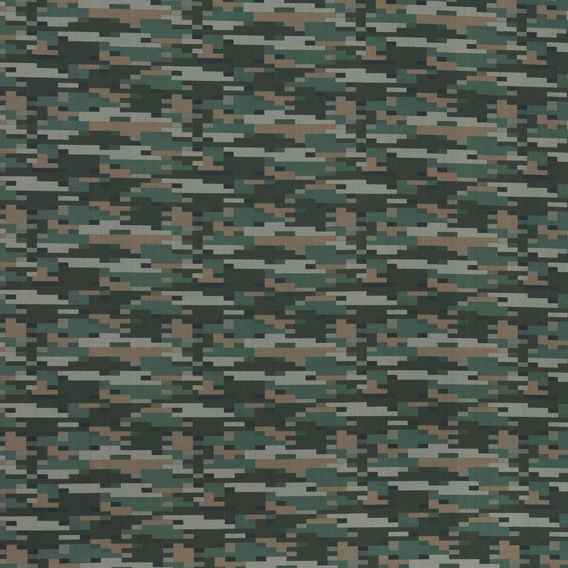 European Green Geometric Cotton Poplin