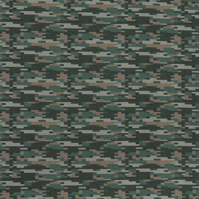 European Green Geometric Cotton Poplin