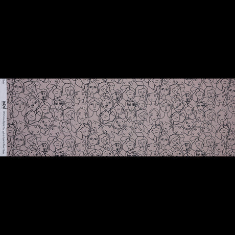 Cotton Poplin - Beige Linework Faces - Un dia en Andorra Print - Mood Exclusive Felipe Collection