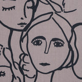 Cotton Poplin - Beige Linework Faces - Un dia en Andorra Print - Mood Exclusive Felipe Collection
