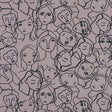Cotton Poplin - Beige Linework Faces - Un dia en Andorra Print - Mood Exclusive Felipe Collection