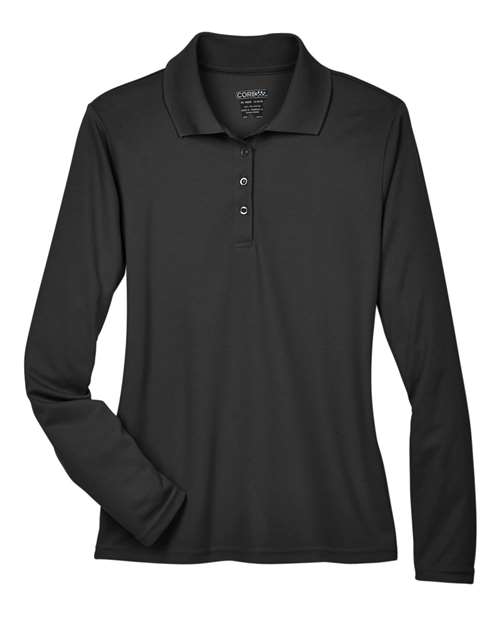 CORE365 Womens Pinnacle Performance Long Sleeve Pique Polo stylish athletic long sleeve collared top