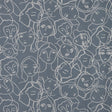 Cotton Poplin - Steel Gray Linework Faces - Un dia en Andorra Print - Mood Exclusive Felipe Collection