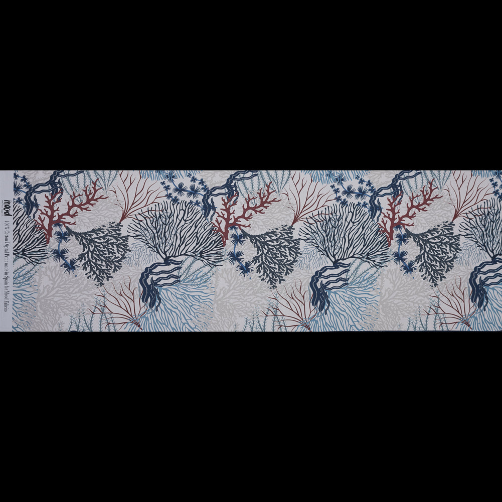 European Parisian Night and Mahogany Coral Reef Cotton Poplin