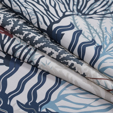 European Parisian Night and Mahogany Coral Reef Cotton Poplin