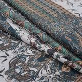 European Orange and Steel Paisley Patchwork Cotton Poplin